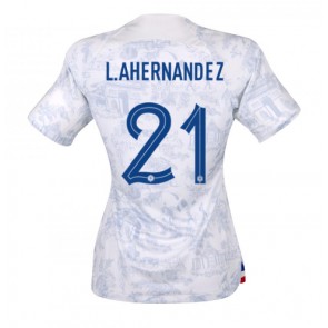 Frankrig Lucas Hernandez #21 Udebanetrøje Dame VM 2022 Kort ærmer